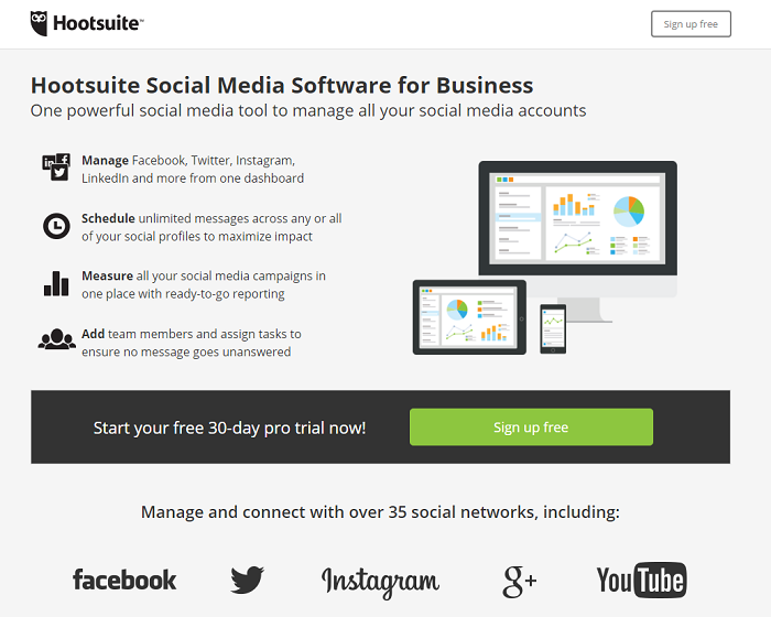 Hootsuite Landing Page